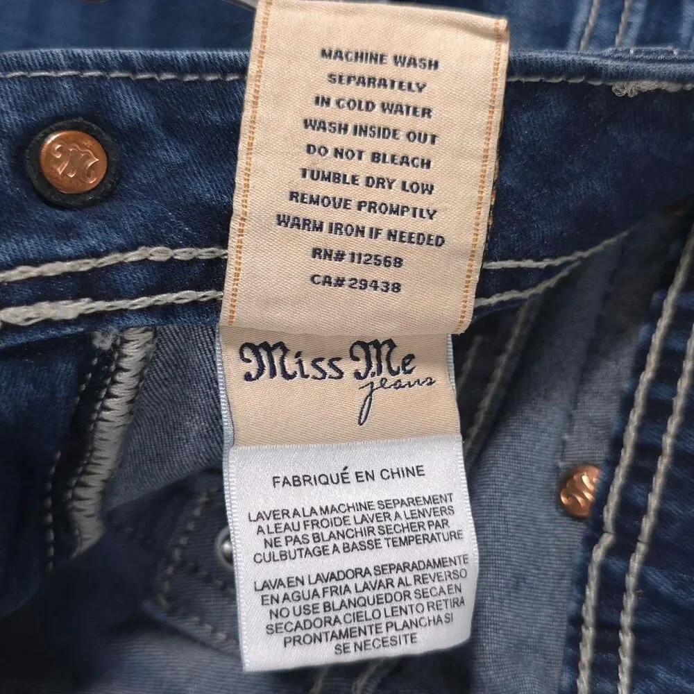 MISS ME Women's Jeans 30 Blue Midi Rise Skinny Stretch JSS408G